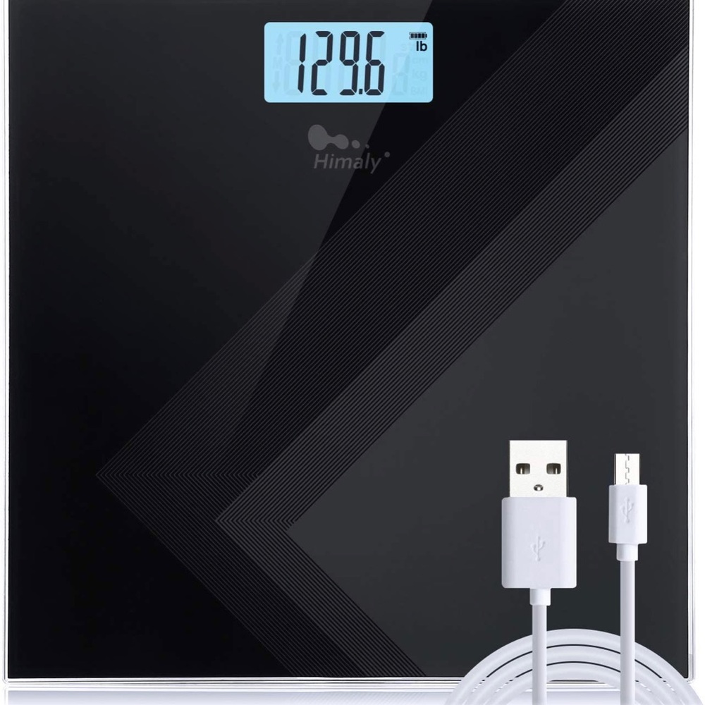 Himaly Digital Body Weight Scale, Rechargeable Step-On, Back Light Display